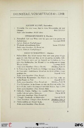 Dienstag, vormittags (Nr. 1-103)