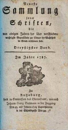 Neueste Sammlung jener Schriften, die von einigen Jahren her über verschiedene wichtigste Gegenstände zur Steuer der Wahrheit im Drucke erschienen sind, 30