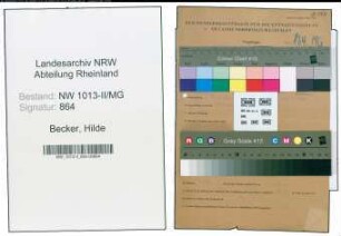 Entnazifizierung Hilde Becker , geb. 19.03.1919 (Kaufmaennische Angestellte)