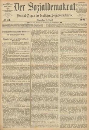 No 34. Donnerstag, 20. August 1885.