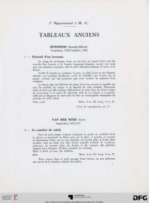 Tableaux anciens (Nr. 1-4)