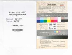 Entnazifizierung Artur Simonis, geb. 17.04.1909 (Kaufmann)
