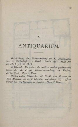 X. Antiquarium