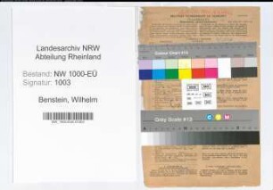 Entnazifizierung Wilhelm Benstein, geb. 11.08.1907 (Postbeamter)