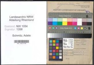 Entnazifizierung Adele Schmitz , geb. 03.08.1908 ()