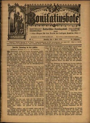 Erste Ausgabe vom Sonntag, den 06. März 1898.