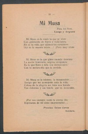 Mi musa : Para los Sres. Longo y Argento
