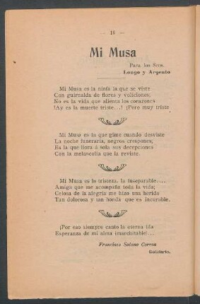 Mi musa : Para los Sres. Longo y Argento