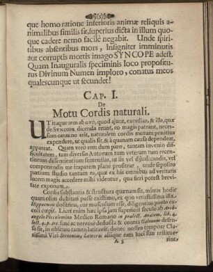 Cap. I. De Motu Cordis naturali