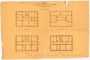 Grube Ilse (Kunheim & Co.), Großräschen/Bückgen Verwaltungsgebäude: Grundriss Keller, EG, 1.OG, DG