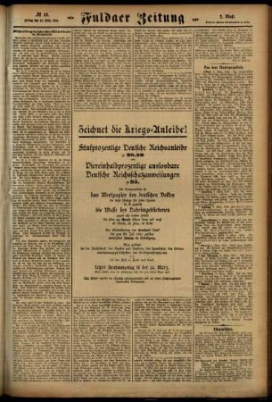 Zweite Ausgabe vom Freitag, den 10. März 1916.