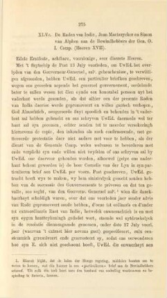 XLVc. De Raden van Indie, Joan Maetsuycker en Simon van Alphen aan de Bewindhebbers der Gen. O. I. Comp. (Heeren XVII)