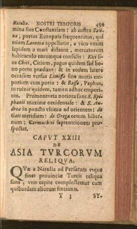Caput XXIII. De Asia Turcorum Reliqua