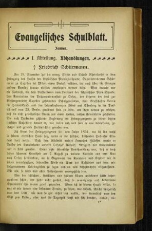 Friedrich Schürmann : [Nekrolog]