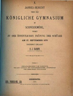 Jahresbericht : Ostern ..., 1877/78
