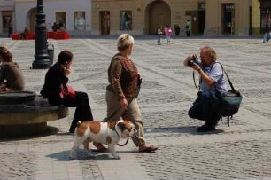 Sibiu - Innenstadt : Szene auf dem historischen Marktplatz von Sibiu (Hermannstadt), Kulturhauptstadt Europas 2007
