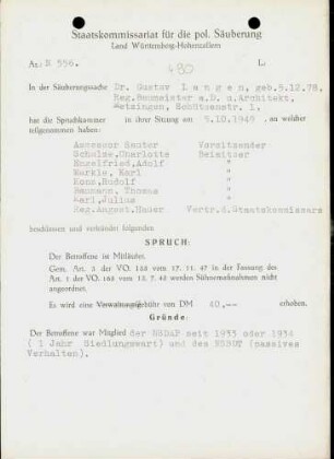 Langen, Gustav, Dr.