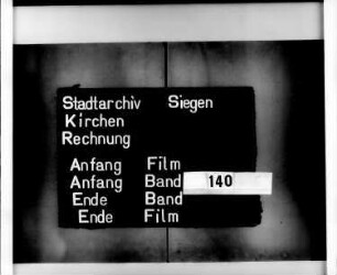 Kirchenrechnung der Stadt Siegen der Kirchmeister JOannis Kappenstein