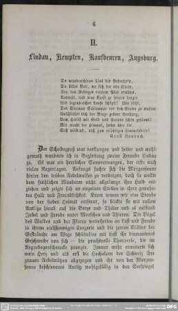 II. Lindau, Kempten, Kaufbeuren, Augsburg