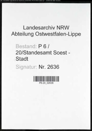 Sterberegister Standesamt Soest