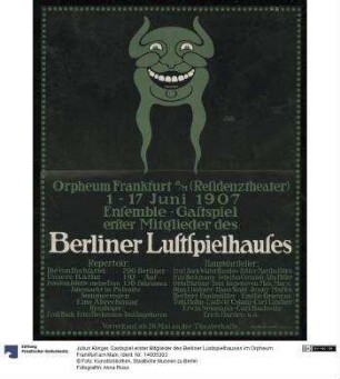 Gastspiel erster Mitglieder des Berliner Lustspielhauses im Orpheum Frankfurt am Main