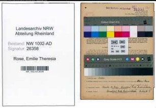 Entnazifizierung Emilie Theresia Rose, geb. 28.03.1898 (Ordensschwester)