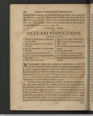 Caput XXII. De Oculari inspectione.