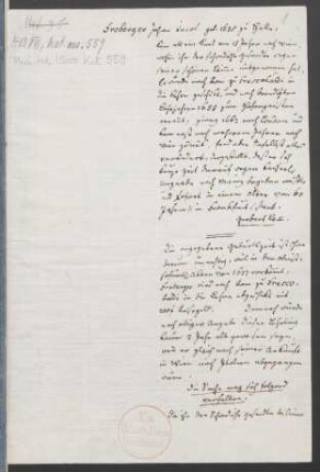 [Biographische Notizen zu J. J. Froberger]