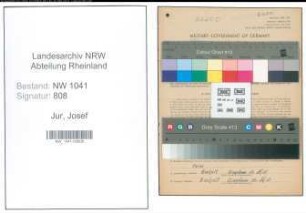 Entnazifizierung Josef Jur , geb. 13.10.1899 (Schaltwaechter)