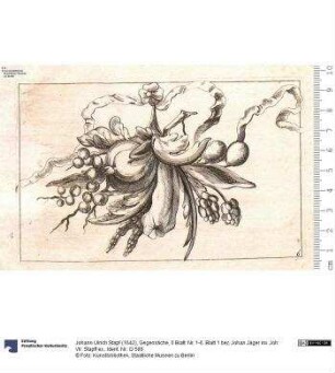 Gegenstiche, 6 Blatt: Nr. 1-6. Blatt 1 bez: Johan Jäger inv. Joh: Vlr: Stapff ex.