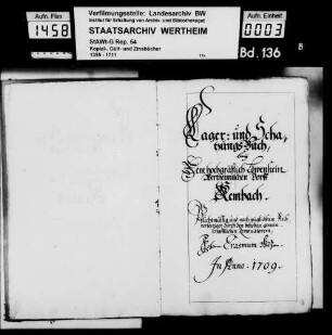 Lager- und Schatzungsbuch von Kembach