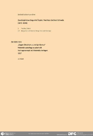 "Gegen Okkultismus und Spiritismus"