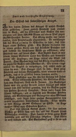 Zwei und dreißigste Erzählung. Der Schluß des siebenjährigen Krieges