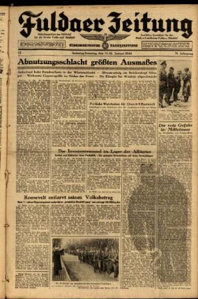 Ausgabe vom Samstag, den 15. Januar 1944.