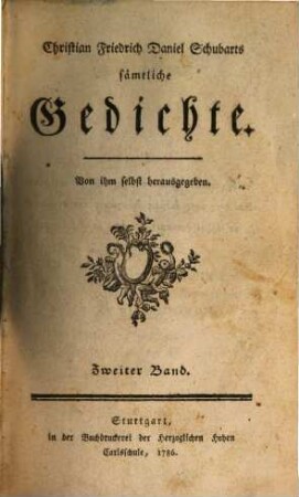 Christian Friederich Daniel Schubarts sämtliche Gedichte, 2
