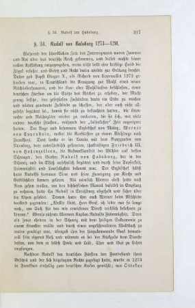 §. 34. Rudolf von Habsburg 1273-1291