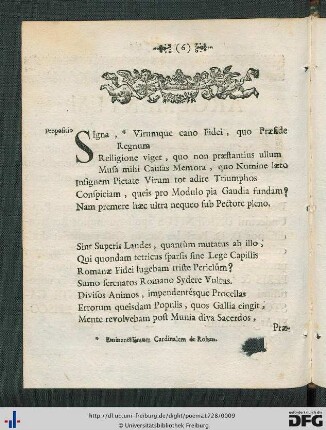 Poema De Constitutione Sanctissimi D. N. Clementis Divina Providentia Papae Undecimi Unigenitus.