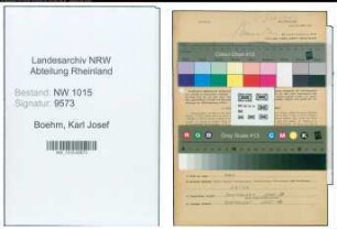 Entnazifizierung Karl Josef Boehm , geb. 04.10.1902 (Gasmeister)