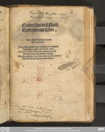 Quinti Horatij Flacci Epistolarum Libri