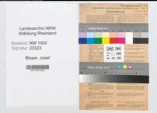 Entnazifizierung Josef Bloser, geb. 12.07.1913 (Kaufm.Angest.)