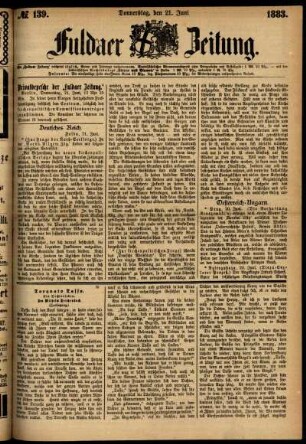 Ausgabe vom Donnerstag, den 21. Juni 1883.