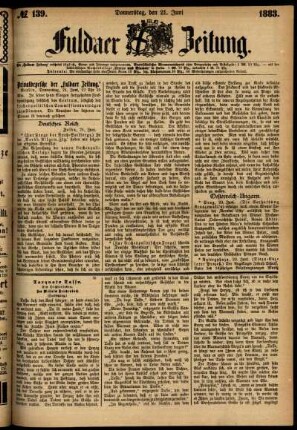Ausgabe vom Donnerstag, den 21. Juni 1883.