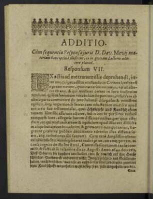 Responsum VII.