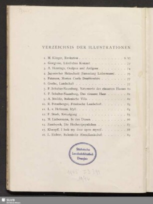 Verzeichnis der Illustrationen
