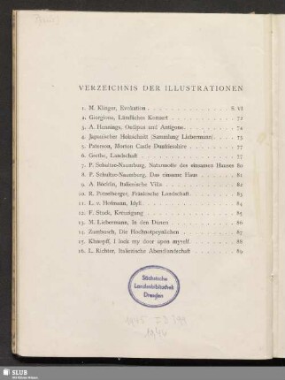 Verzeichnis der Illustrationen