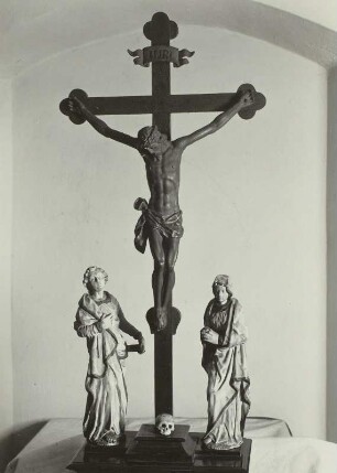Kreuzigungsgruppe : Dresden-Plauen, Auferstehungskirche, Kreuzigungsgruppe in der nordöstlichen Sakristei