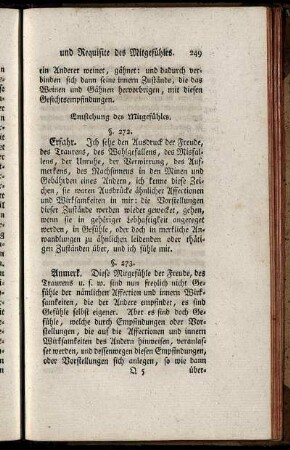 Entstehung des Mitgefühles.