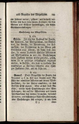 Entstehung des Mitgefühles.