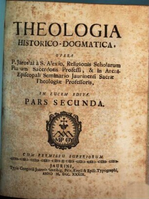 Theologia Historico-Dogmatica, 2