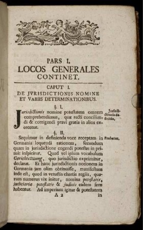 Pars I. Locos Generales Continet.